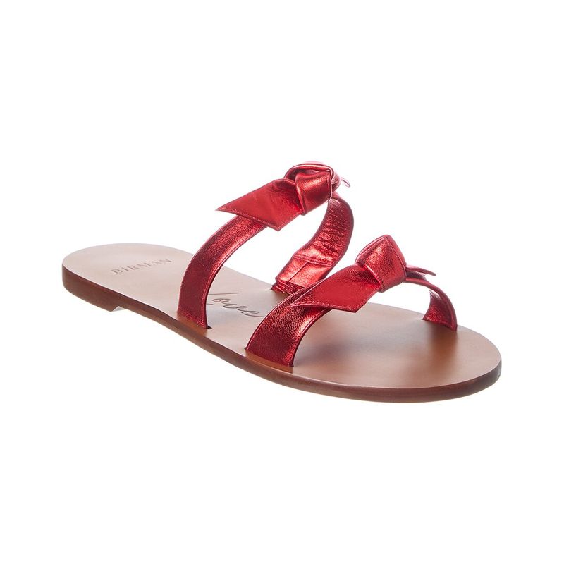 Alexandre Birman Clarita Holiday Season Leather Sandal, Red